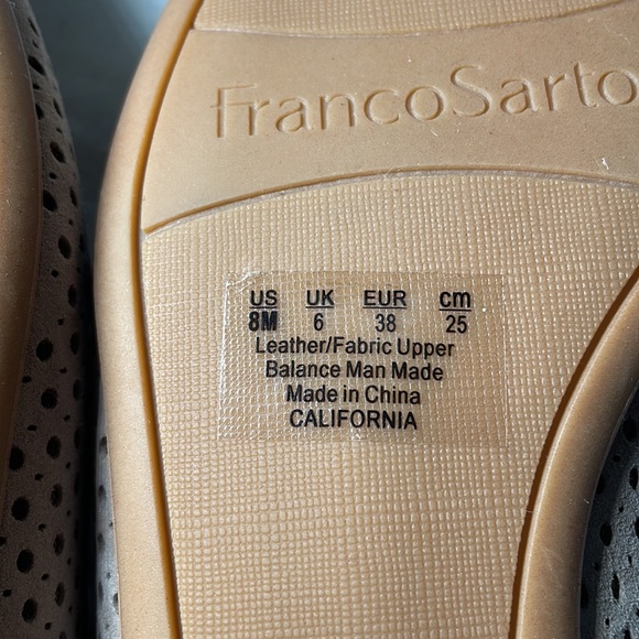 Franco Sarto Perforated Loafer Flats Tassel Taupe Size 8 - Picture 6 of 7